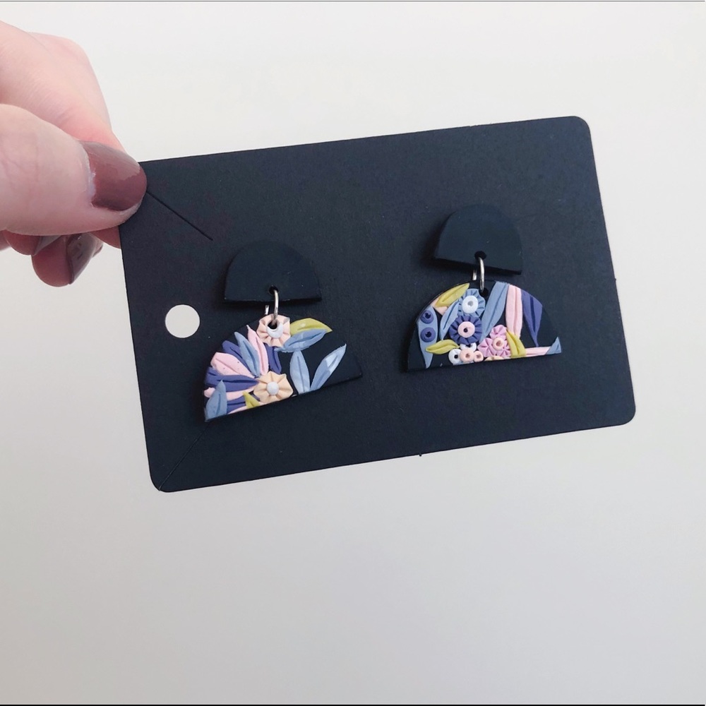 Handmade polymer clay earring